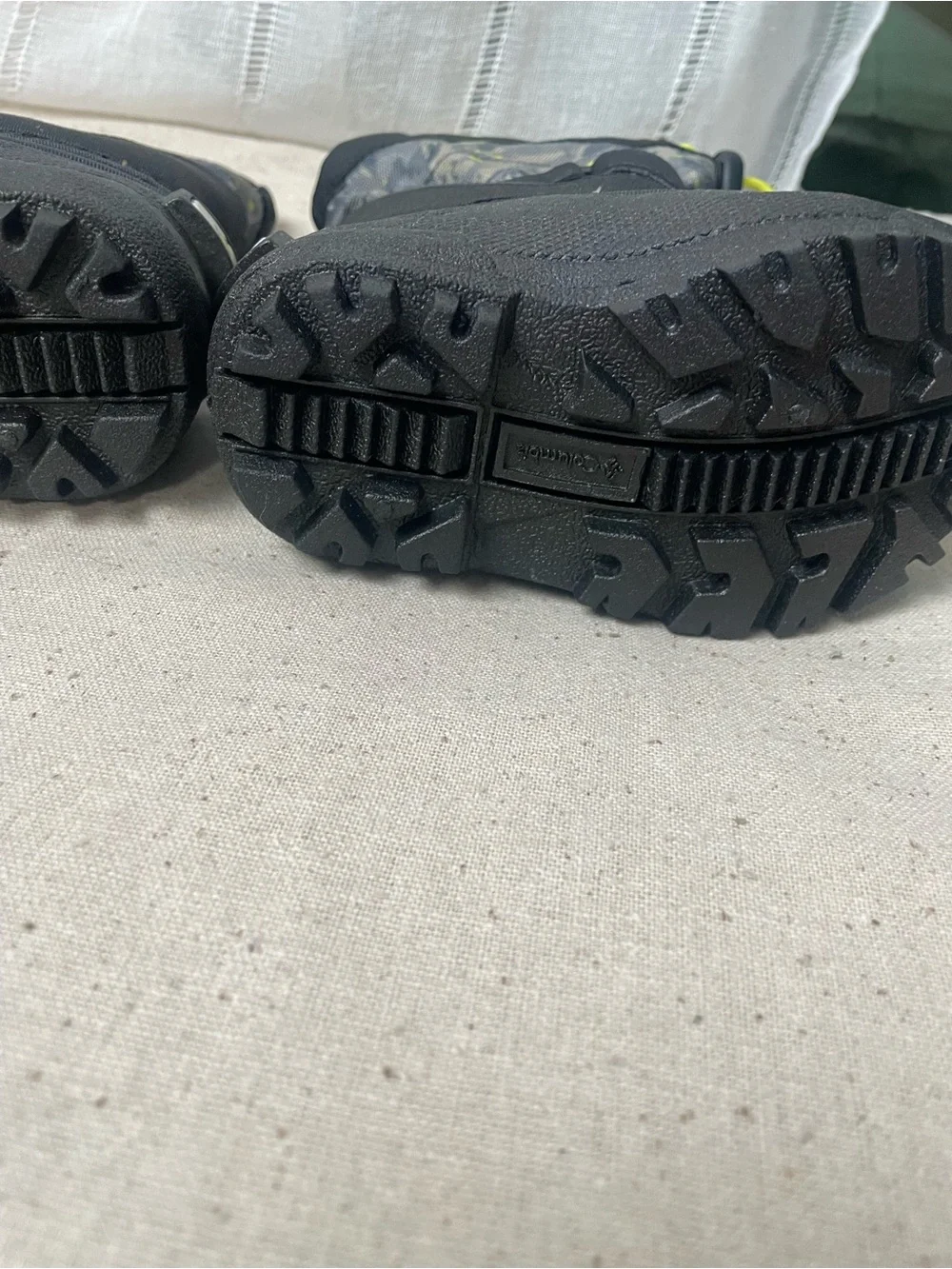 Columbia Kids Black Winter Boots with Yellow Accent